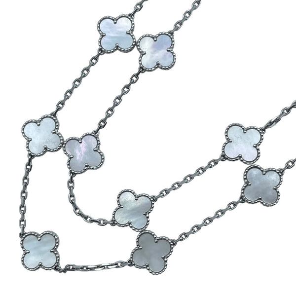 ヴァンクリーフ＆アーペル Van Cleef & Arpels ヴィンテージアルハンブラネックレス20P ホワイトゴールド 750 マザー オブ パール ジュエリー