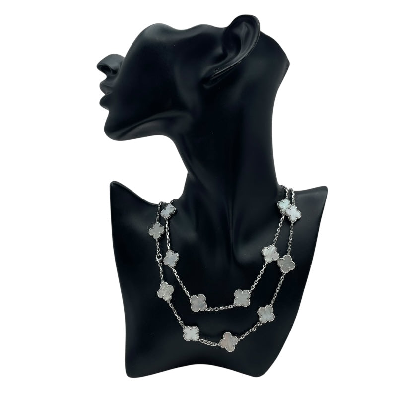 ヴァンクリーフ＆アーペル Van Cleef & Arpels ヴィンテージアルハンブラネックレス20P ホワイトゴールド 750 マザー オブ パール ジュエリー