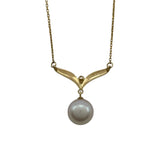 ミキモト MIKIMOTO パールネックレス イエローゴールド K18 ダイヤモンド ジュエリー