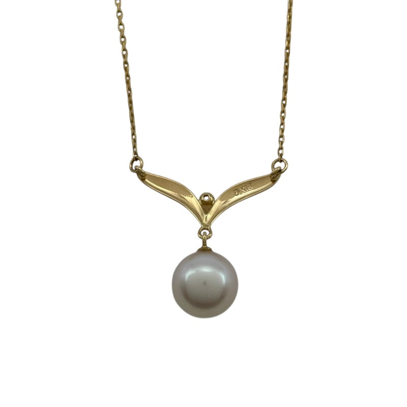 ミキモト MIKIMOTO パールネックレス イエローゴールド K18 ダイヤモンド ジュエリー