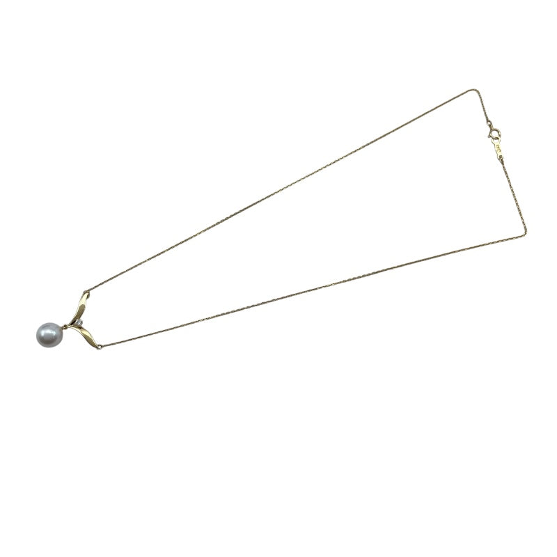 ミキモト MIKIMOTO パールネックレス イエローゴールド K18 ダイヤモンド ジュエリー