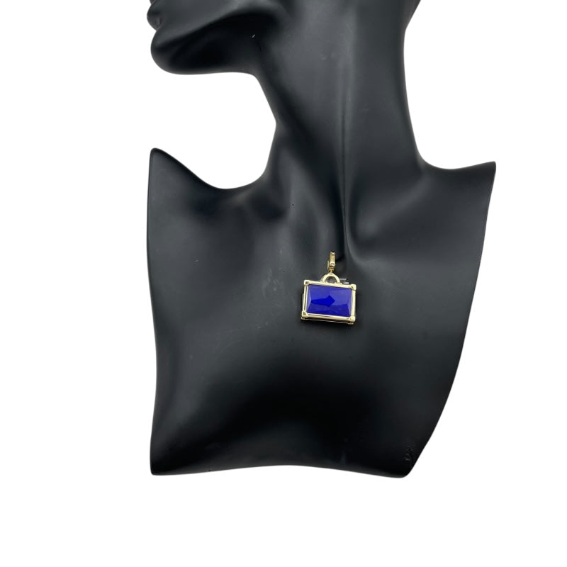 ルイ・ヴィトン LOUIS VUITTON トランクモチーフトップ ゴールド 750 ラピスラズリ ジュエリー