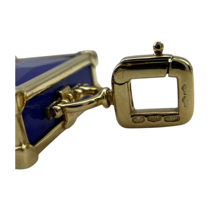 ルイ・ヴィトン LOUIS VUITTON トランクモチーフトップ ゴールド 750 ラピスラズリ ジュエリー