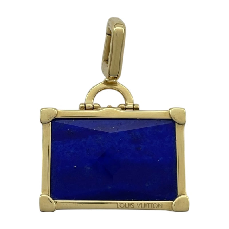 ルイ・ヴィトン LOUIS VUITTON トランクモチーフトップ ゴールド 750 ラピスラズリ ジュエリー