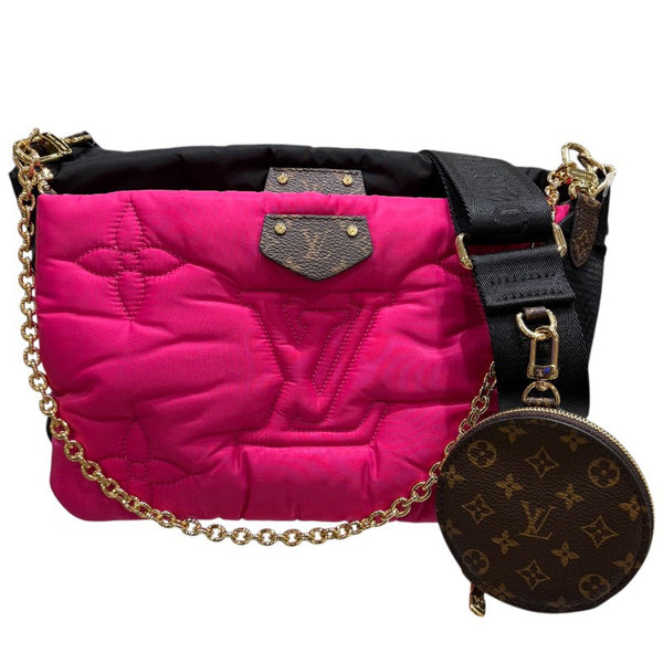 ルイ・ヴィトン LOUIS VUITTON マキシミュルティ・ポシェット・アクセソワ―ル M58980 ブラック・フューシャ モノグラム・エコナイロン レディース ショルダーバッグ