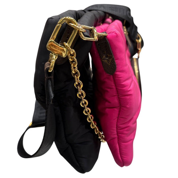 ルイ・ヴィトン LOUIS VUITTON マキシミュルティ・ポシェット・アクセソワ―ル M58980 ブラック・フューシャ モノグラム・エコナイロン レディース ショルダーバッグ