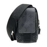 ルイ・ヴィトン LOUIS VUITTON ダブル フォンポーチ M81321 ブラック/グレー モノグラム・エクリプス リバース キャンバス メンズ ショルダーバッグ