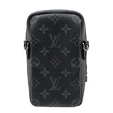 ルイ・ヴィトン LOUIS VUITTON ダブル フォンポーチ M81321 ブラック/グレー モノグラム・エクリプス リバース キャンバス メンズ ショルダーバッグ