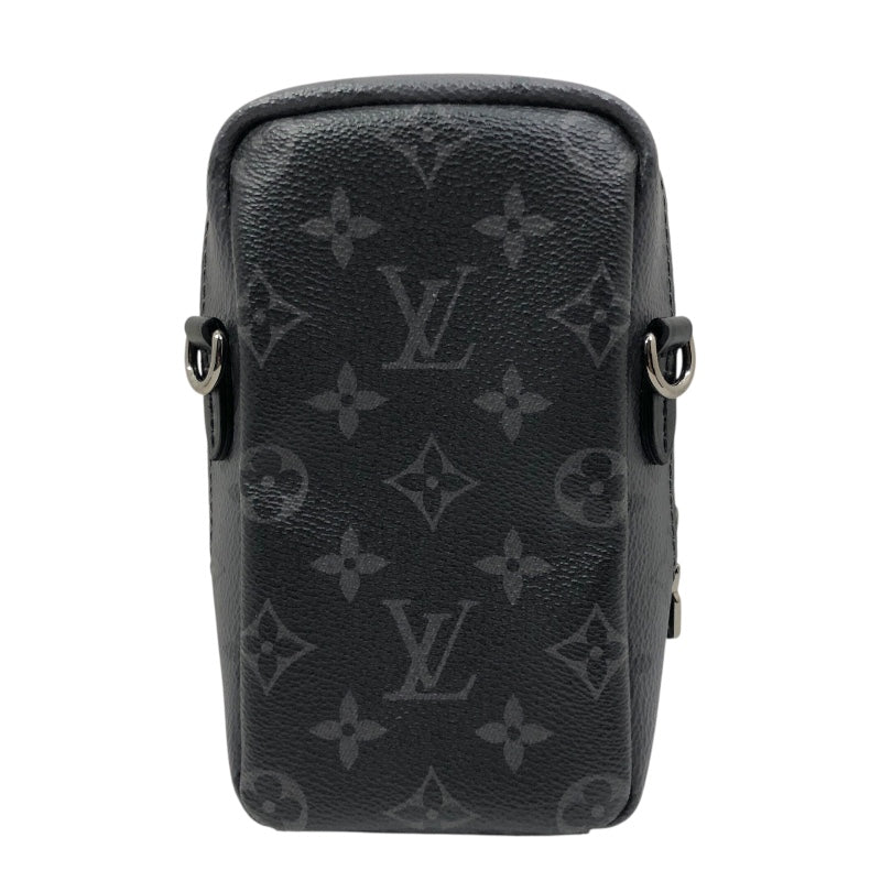 ルイ・ヴィトン LOUIS VUITTON ダブル フォンポーチ M81321 ブラック/グレー モノグラム・エクリプス リバース キャンバス メンズ ショルダーバッグ