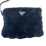 プラダ PRADA トートバッグ 1BG427 ブラック ファー レディース トートバッグ