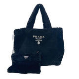 プラダ PRADA トートバッグ 1BG427 ブラック ファー レディース トートバッグ