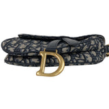 クリスチャン・ディオール Christian Dior サドルバッグ ミニ MO447CTZQ ネイビー　ゴールド金具 オブリークジャカード レディース ハンドバッグ