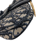 クリスチャン・ディオール Christian Dior サドルバッグ ミニ MO447CTZQ ネイビー　ゴールド金具 オブリークジャカード レディース ハンドバッグ