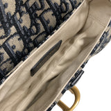 クリスチャン・ディオール Christian Dior サドルバッグ ミニ MO447CTZQ ネイビー　ゴールド金具 オブリークジャカード レディース ハンドバッグ