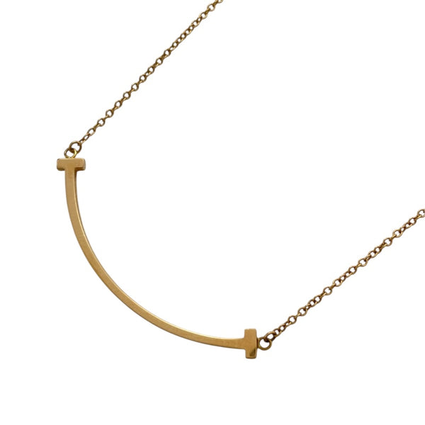 ティファニー TIFFANY＆CO Tスマイルネックレススモール ピンクゴールド Au750 ジュエリー