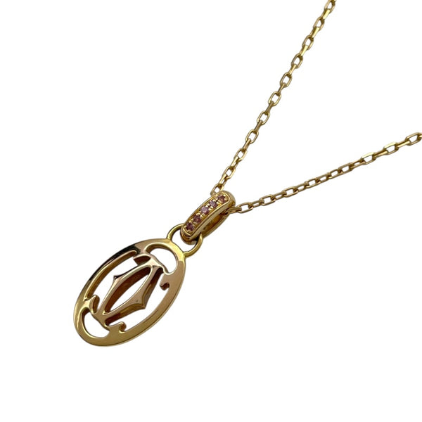 カルティエ Cartier ロゴドゥーブルCネックレス ピンクゴールド