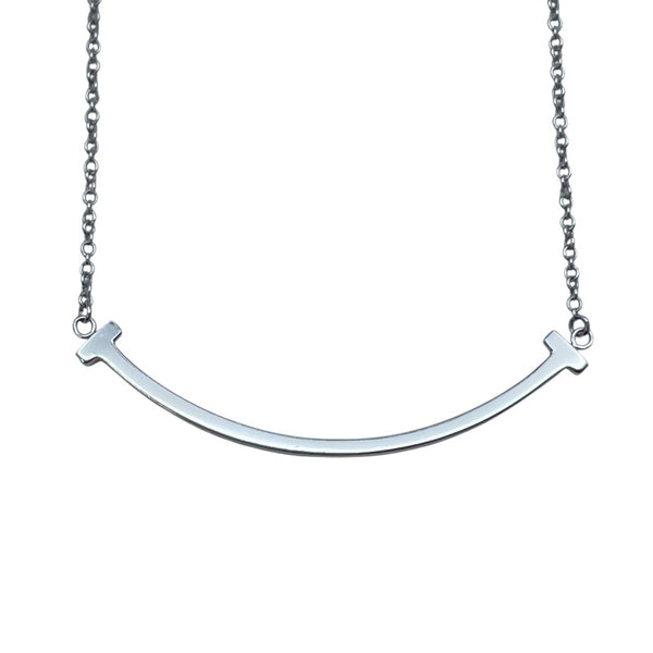 ティファニー TIFFANY＆CO Tスマイルネックレススモール ホワイトゴールド Au750 ジュエリー