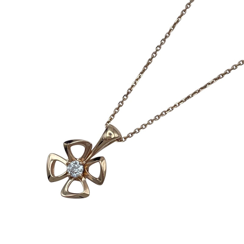 ブルガリ BVLGARI フィオレヴァーダイヤネックレス ピンクゴールド ジュエリー