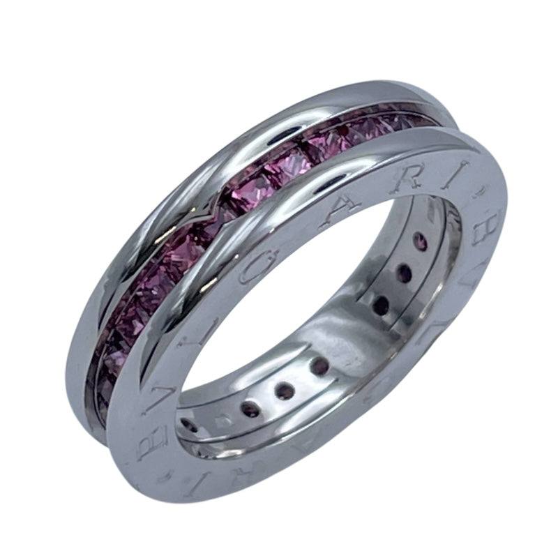 ブルガリ BVLGARI ビーゼロワンリング1バンド(XS) ホワイトゴールド 750 ロードライトガーネット ジュエリー