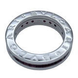 ブルガリ BVLGARI ビーゼロワンリング1バンド(XS) ホワイトゴールド 750 ロードライトガーネット ジュエリー