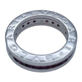 ブルガリ BVLGARI ビーゼロワンリング1バンド(XS) ホワイトゴールド 750 ロードライトガーネット ジュエリー