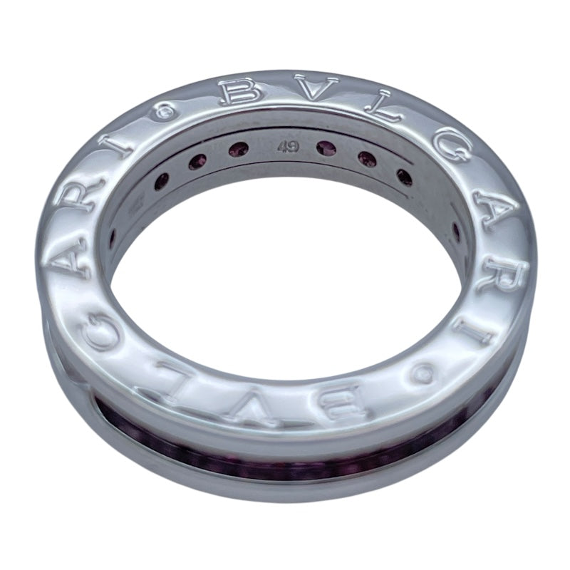 ブルガリ BVLGARI ビーゼロワンリング1バンド(XS) ホワイトゴールド 750 ロードライトガーネット ジュエリー