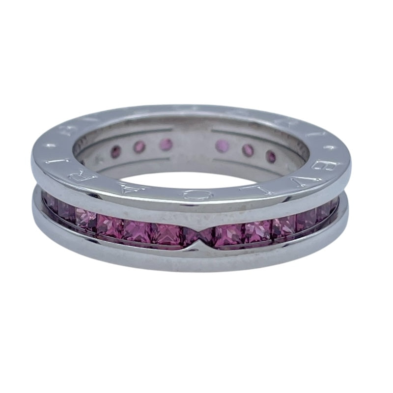 ブルガリ BVLGARI ビーゼロワンリング1バンド(XS) ホワイトゴールド 750 ロードライトガーネット ジュエリー