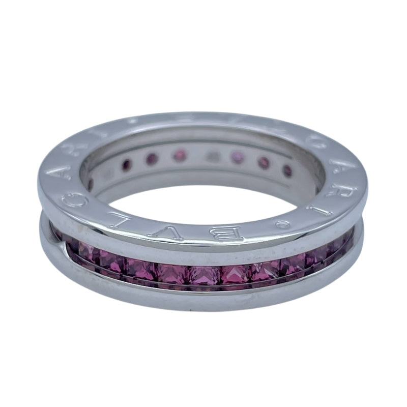 ブルガリ BVLGARI ビーゼロワンリング1バンド(XS) ホワイトゴールド 750 ロードライトガーネット ジュエリー