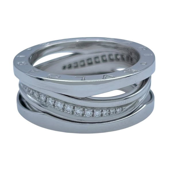 ブルガリ BVLGARI ビーゼロワンレジェンドダイヤリング ホワイトゴールド Au750 ジュエリー