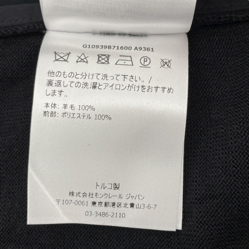 モンクレール MONCLER ナイロン切替ニットカーディガン G10939B71600 A9361 ブラック ウール レディース カーディガン