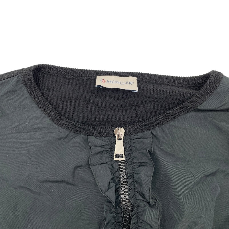 モンクレール MONCLER ナイロン切替ニットカーディガン G10939B71600 A9361 ブラック ウール レディース カーディガン