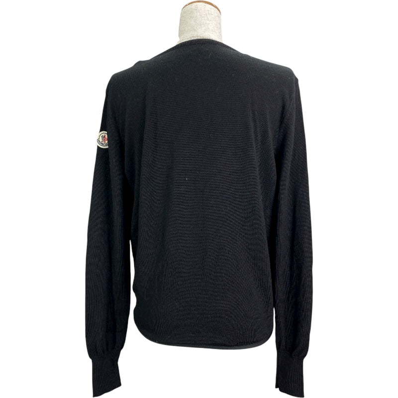 モンクレール MONCLER ナイロン切替ニットカーディガン G10939B71600 A9361 ブラック ウール レディース カーディガン