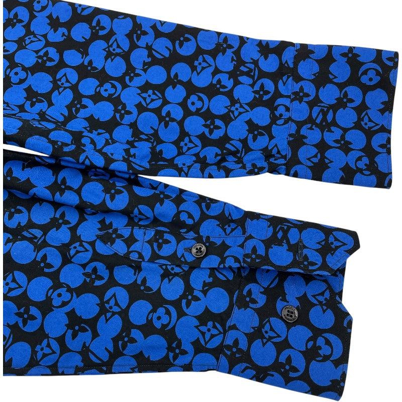 ルイ・ヴィトン LOUIS VUITTON パーフォレーテッドモノグラムパターン長袖シャツ HHS20W ブルー コットン レディース 長袖シャツ