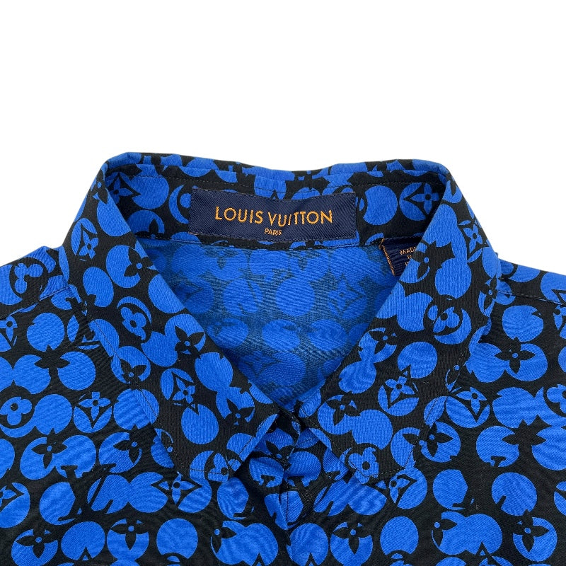 ルイ・ヴィトン LOUIS VUITTON パーフォレーテッドモノグラムパターン長袖シャツ HHS20W ブルー コットン レディース 長袖シャツ