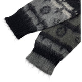 ルイ・ヴィトン LOUIS VUITTON モノグラム総柄モヘアニットカーディガン HQN46W ブラック モヘア メンズ カーディガン