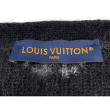 ルイ・ヴィトン LOUIS VUITTON モノグラム総柄モヘアニットカーディガン HQN46W ブラック モヘア メンズ カーディガン