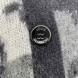 ルイ・ヴィトン LOUIS VUITTON モノグラム総柄モヘアニットカーディガン HQN46W ブラック モヘア メンズ カーディガン