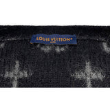 ルイ・ヴィトン LOUIS VUITTON モノグラム総柄モヘアニットカーディガン HQN46W ブラック モヘア メンズ カーディガン