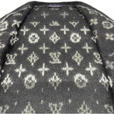 ルイ・ヴィトン LOUIS VUITTON モノグラム総柄モヘアニットカーディガン HQN46W ブラック モヘア メンズ カーディガン