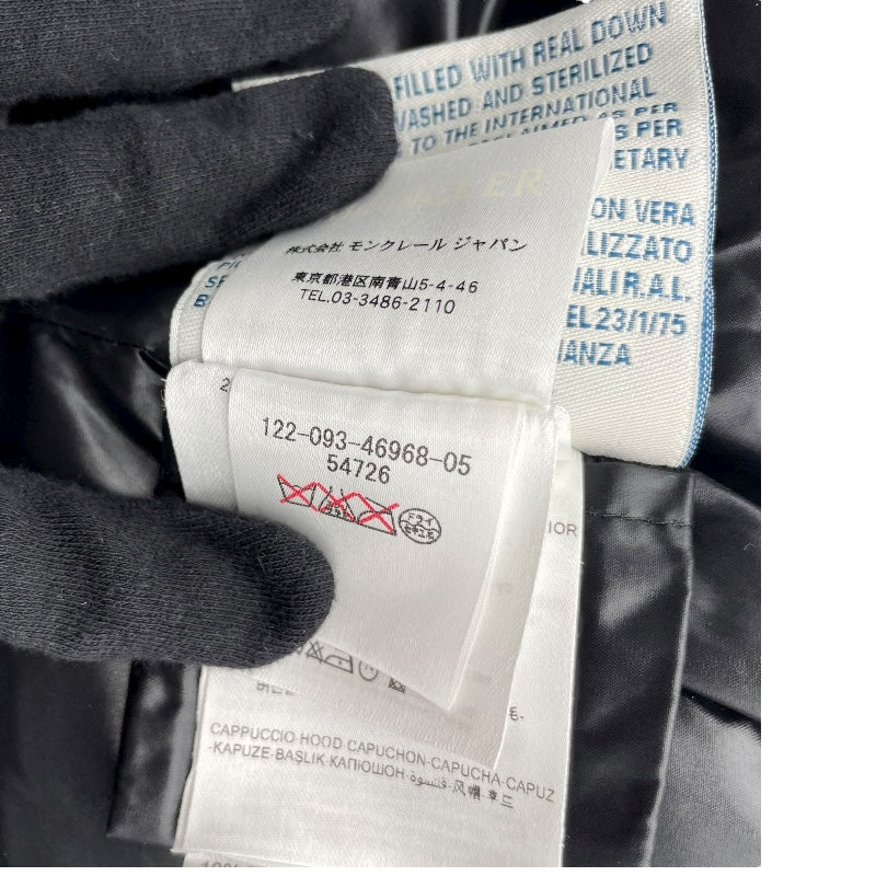 モンクレール MONCLER ASTERE ツイードダウンジャケット ブラック ウール レディース ダウンジャケット