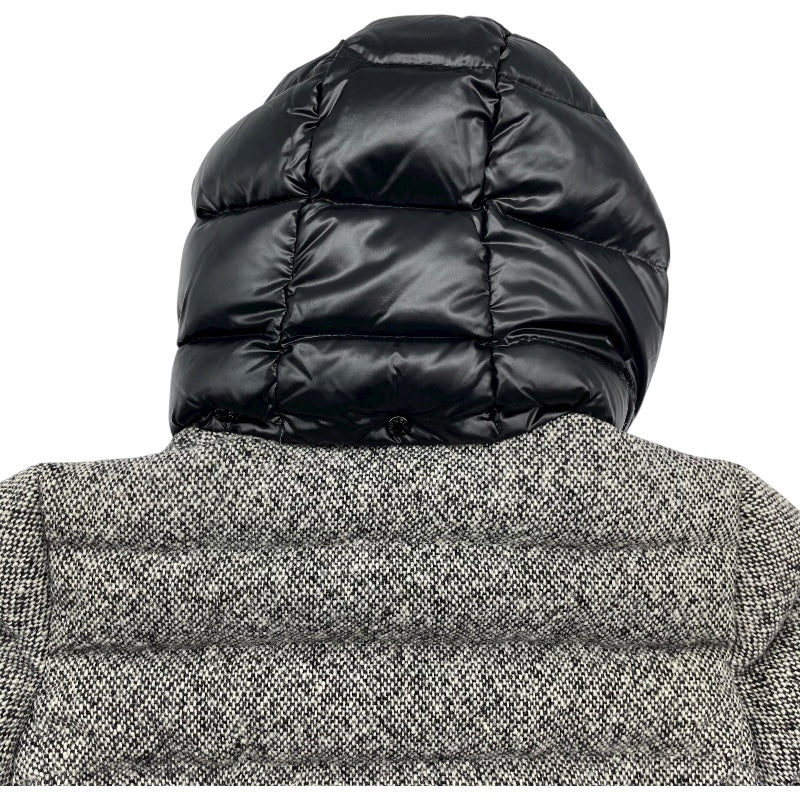 モンクレール MONCLER ASTERE ツイードダウンジャケット ブラック ウール レディース ダウンジャケット