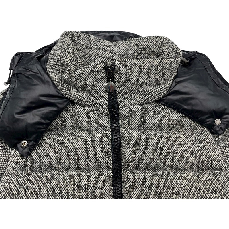 モンクレール MONCLER ASTERE ツイードダウンジャケット ブラック ウール レディース ダウンジャケット