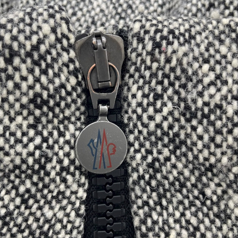 モンクレール MONCLER ASTERE ツイードダウンジャケット ブラック ウール レディース ダウンジャケット
