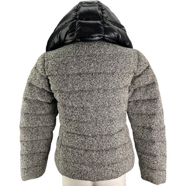 モンクレール MONCLER ASTERE ツイードダウンジャケット ブラック ウール レディース ダウンジャケット