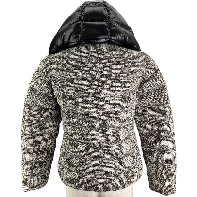 モンクレール MONCLER ASTERE ツイードダウンジャケット ブラック ウール レディース ダウンジャケット