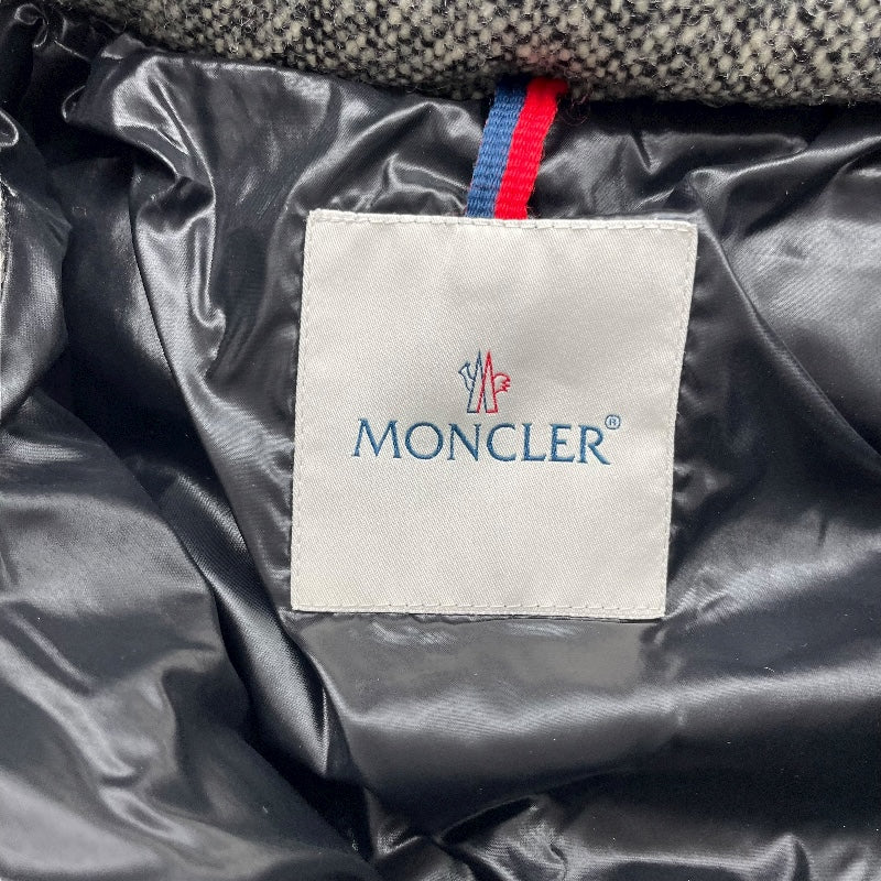 モンクレール MONCLER ASTERE ツイードダウンジャケット ブラック ウール レディース ダウンジャケット