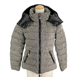 モンクレール MONCLER ASTERE ツイードダウンジャケット ブラック ウール レディース ダウンジャケット