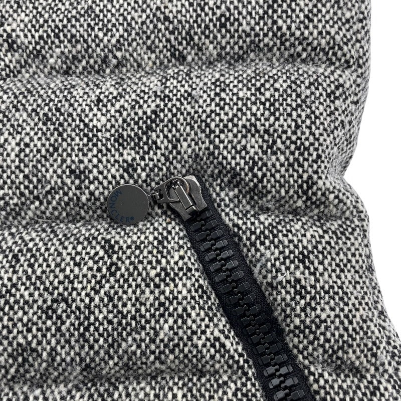 モンクレール MONCLER ASTERE ツイードダウンジャケット ブラック ウール レディース ダウンジャケット