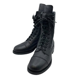 シャネル CHANEL ココマークレースアップブーツ G28636 ブラック レザー レディース ブーツ