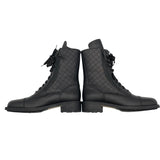 シャネル CHANEL ココマークレースアップブーツ G28636 ブラック レザー レディース ブーツ